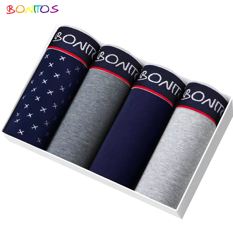 4pcs Boxer Shorts Men's Panties Homme Underpants Boxershorts Underwear for Man Cotton Male Couple Sexy Set Calecon Lot Soft Box