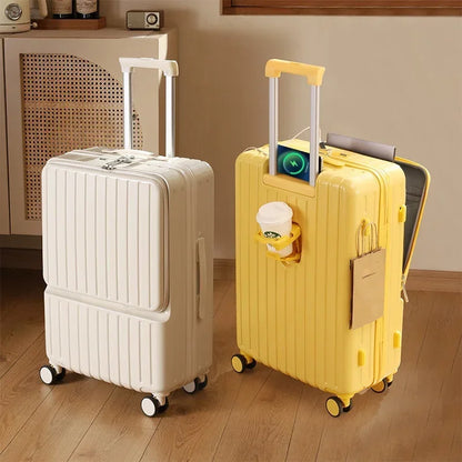 Luggage Female Fully Open Small Passenger Compartment Multi-functional Charging Travel Trolley Case Password Box