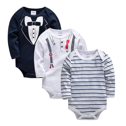 Three Piece Set SUMMER Newborn Babies Clothes for 3 Months Cartoon Triangle Climbing Suit