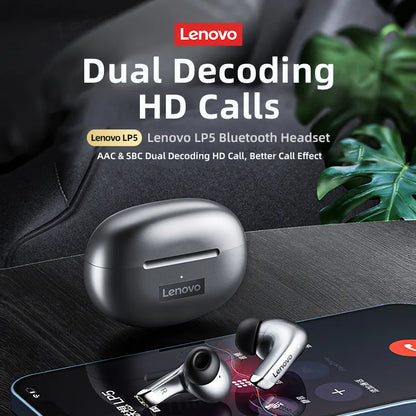 Original Lenovo LP5  Wireless Bluetooth Earbuds HiFi Music Earphone With Mic Headphones Sports Waterproof Headset 2021New