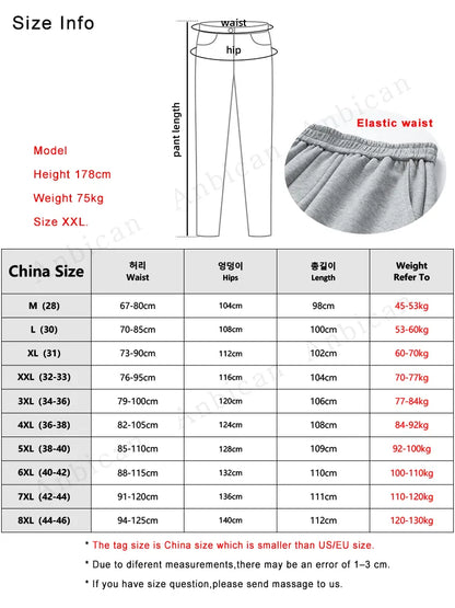 Autumn New Sweatpants Men Multi-Pockets Drawstring Cotton Casual Track Pant Male Loose Straight Trousers Large Size 8XL