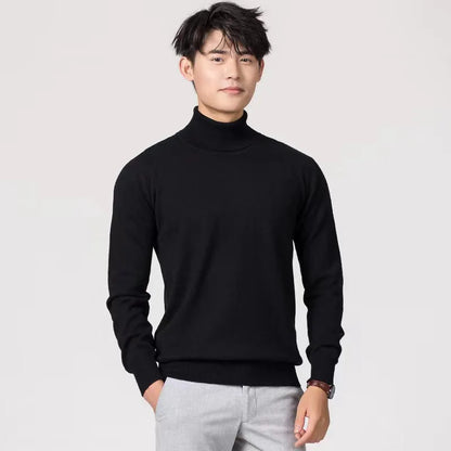 Autumn and Winter Cashmere Sweater Men's Pullover Half High Collar Soft and Warm Pullover Knitted Sweater Men's Sweater