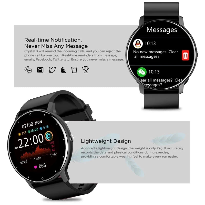 LIGE Full Touch Screen  Smart Watch