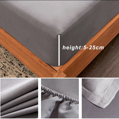 Cotton Fitted Sheet with Elastic Bands Non Slip Adjustable Mattress Covers for Bed 160/200cm