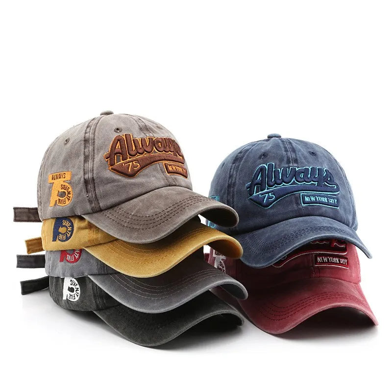 always 75 letter Caps  Embroidered classic baseball cap