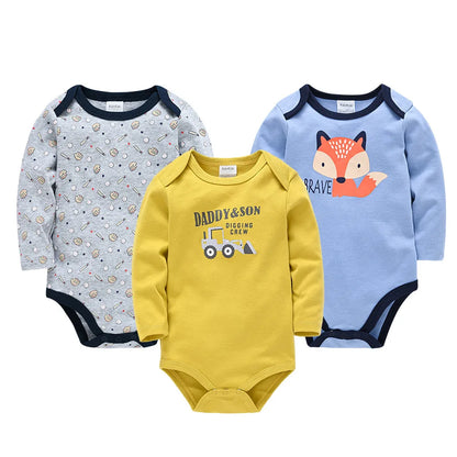 Newborn Baby Girl Bodysuit 3 Pcs/lot Long Sleeve 100%cotton Cute Cartoon Print Overalls Body bebe Clothing