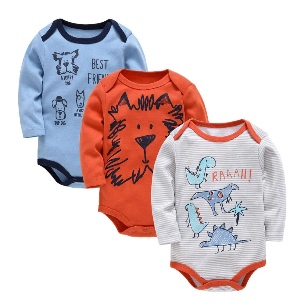 Three Piece Set SUMMER Newborn Babies Clothes for 3 Months Cartoon Triangle Climbing Suit