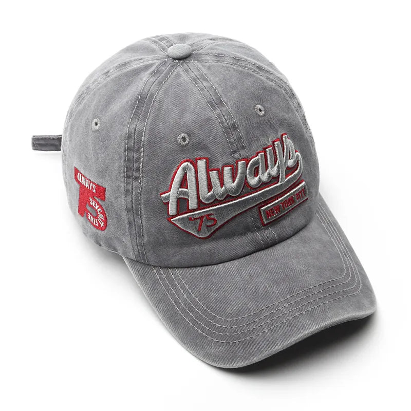 always 75 letter Caps  Embroidered classic baseball cap