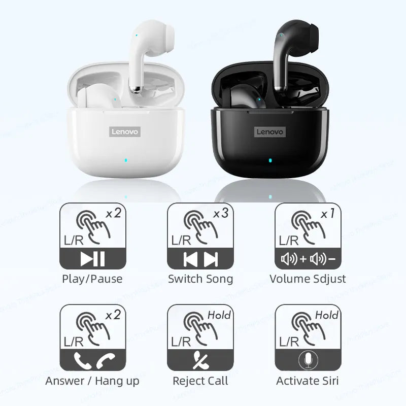 Original Lenovo LP40 Pro TWS Earphones Wireless Bluetooth 5.1 Sport Noise Reduction Headphones Touch Control 250mAH 2022