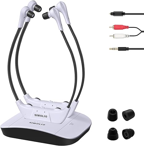 SIMOLIO Dual Wireless TV Headphones – Digital Assistive Listening System