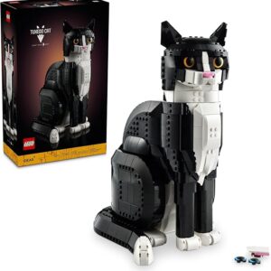 LEGO Ideas Tuxedo Cat (21349) – Life-Size Adult Building Set & Realistic Home Decor for Cat Lovers