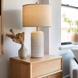 PoKat 23" Modern Ceramic Table Lamp Set – Set of 2