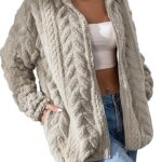 Dokotoo Women’s Winter Fleece Jacket – 2025 Zip-Up Stand Collar Sherpa Coat with Pockets