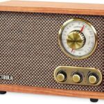 Victrola Willow Retro Desktop Radio – Vintage Wood AM/FM Radio with Bluetooth & Bass/Treble Control