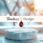 14K Solid Yellow Gold Garnet Teardrop Pendant