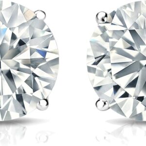 Diamond Wish 14k White Gold Round Diamond Stud Earrings