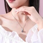 Crown-Set Black Pearl Pendant Necklace